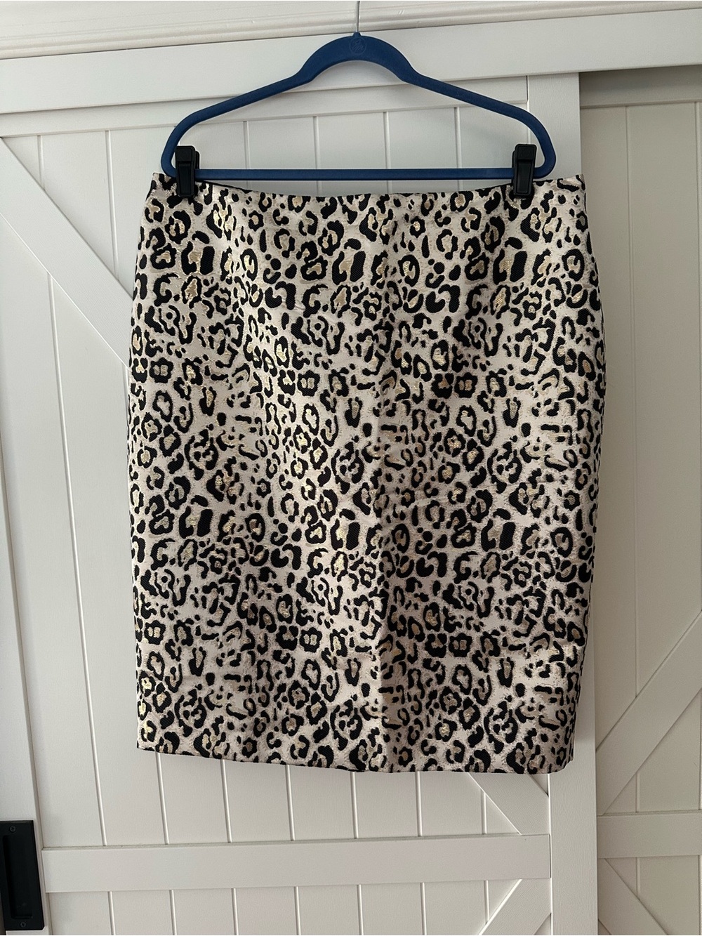 Talbots Size 18 Leopard Metallic Gold Jacquard Pencil Skirt NWOT